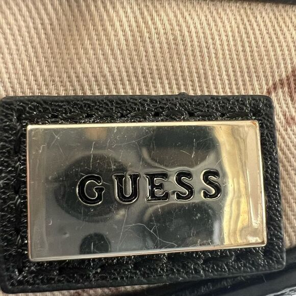Guess Lani Vegan Black Two Handle Flap Satchel Crossbody Purse Bag - Picture 11 of 16